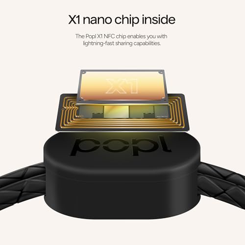 Popl Rope Band - Digital Business Card Bracelet Wearable - Tap to Share NFC & QR Code - Compatible with iPhone & Android (Black Rope Style) - Image 3