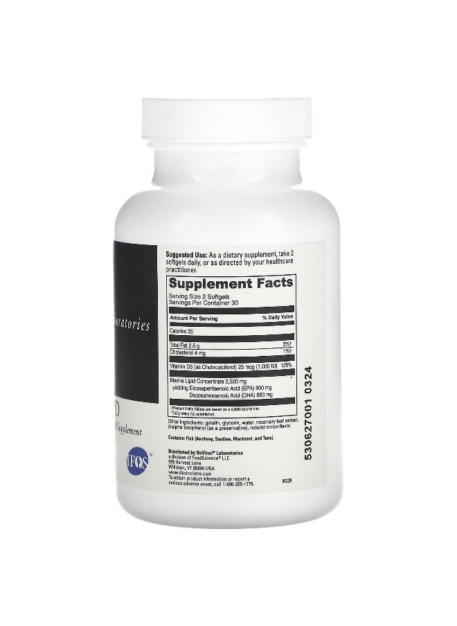 DaVinci Laboratories DaVinci Laboratories, Omega 3 HP-D, 60 Softgels  - Image 2