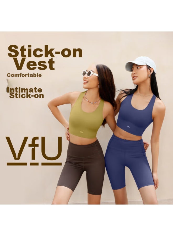 Vfu Sports Bra For Women, Versatile, Shock-absorbing, Suitable For Outdoor Wear, Yoga, Fitness Tank Top, Black, Size L - Image 1