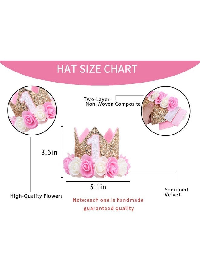Party Propz Party Propz 1st Birthday Hats for Kids- Set of 1 | Party Hats for Kids Birthday | Birthday Hats for 1st Birthday Decoration | Crown for 1 Year Baby Queen | Baby Birthday Items | Birthday Cap for Girls - Image 2