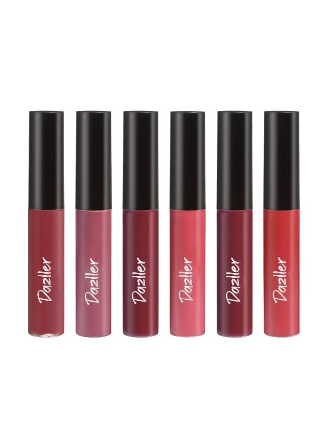 Dazller Lip Colour Lipstick Combo Pack of 6|Vibrant Matte Liquid Lipstick for Women|Long Stay|Smudge-Proof|Non-Transfer|16.8g - Image 1