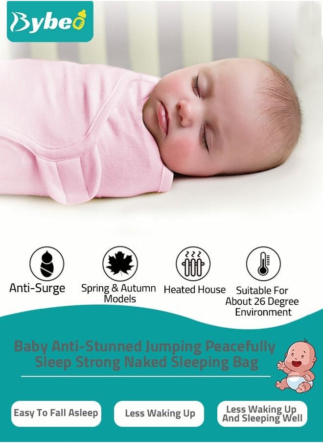 Bybeo 4 PCS Baby Swaddle Blanket Wrap Cap Set Newborn Infant Sleep Sack With Caps 100% Breathable Cotton 0-4 Month  - Image 3