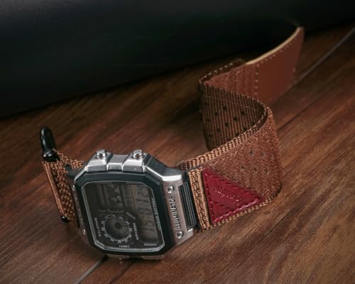 DAVILANE 18mm Watch Band Strap for Casio F-91W F-94W F-105W F-84W AE-1200 AE-1300 AE-1500WH W-215 W-216H W-217 W-218H SGW-300H,Rugged Nylon Sports Strap（Package Included: 2 X Casio Watch Bands） - Image 4