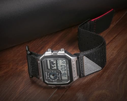 DAVILANE 18mm Watch Band Strap for Casio F-91W F-94W F-105W F-84W AE-1200 AE-1300 AE-1500WH W-215 W-216H W-217 W-218H SGW-300H,Rugged Nylon Sports Strap（Package Included: 2 X Casio Watch Bands） - Image 5