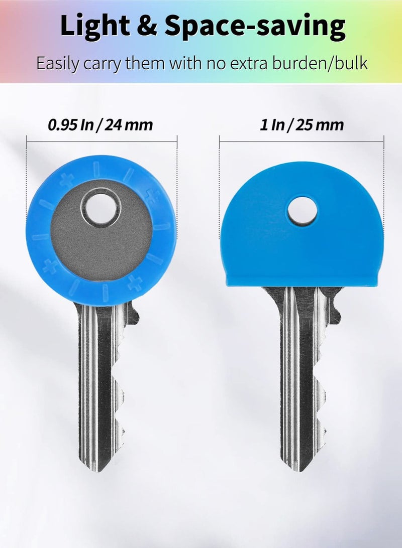 24-Pieces Key Covers Tags,Diameter 24mm 8 Colors Key Cover - Image 3