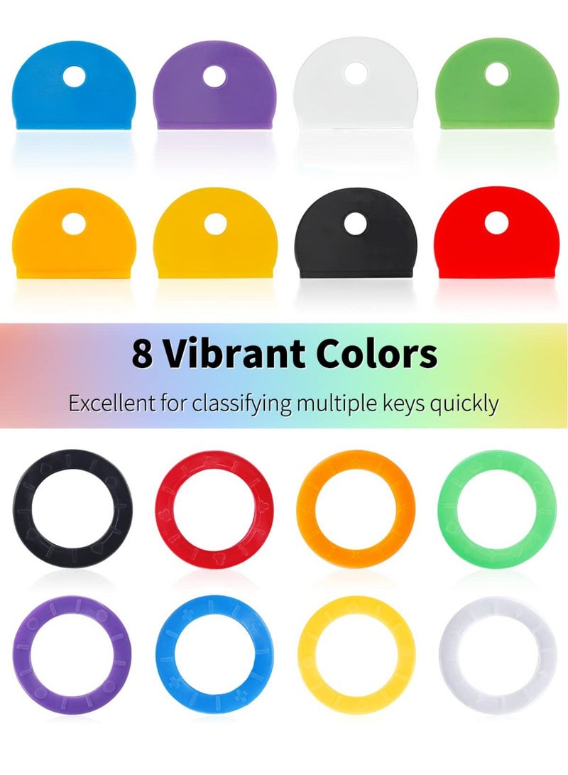 24-Pieces Key Covers Tags,Diameter 24mm 8 Colors Key Cover - Image 2