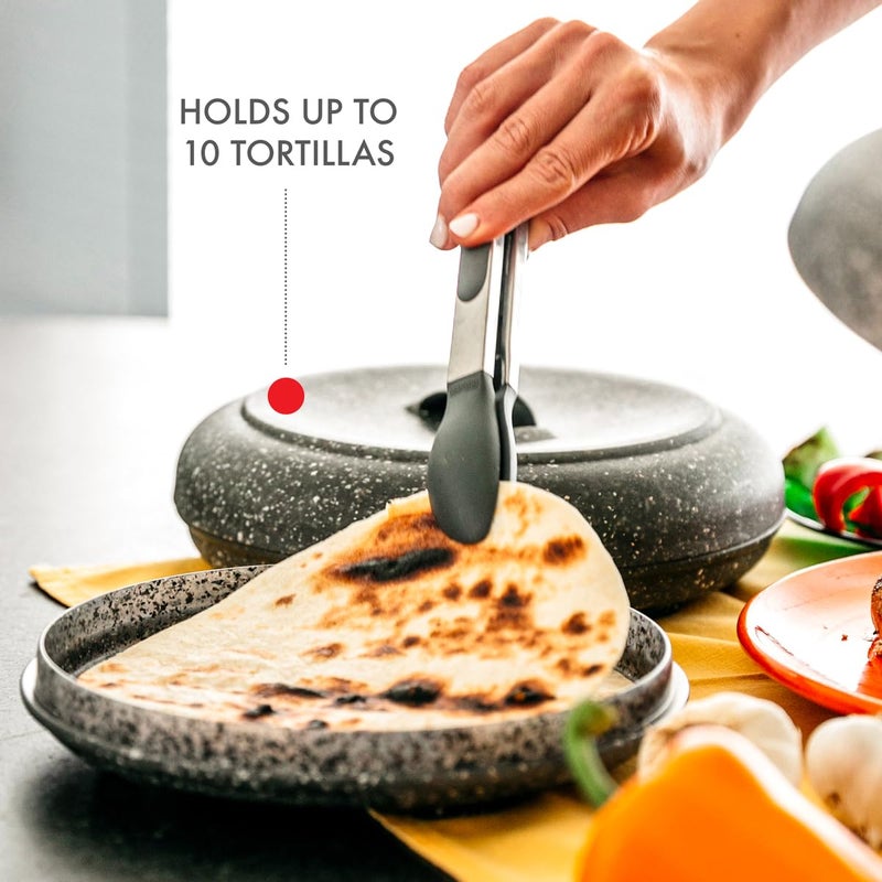 Dexas Tortilla Warmer 8.5x8.5 x 2.5 Inches, Microwavable Tortilla Warmer,Granite Pattern Color, Perfect for Warming Tortillas, Bread, Pancakes, Cornbread, Food Warmers, Durable Tortilla Warmer - Image 4