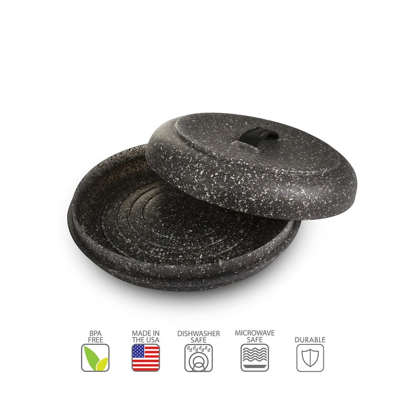 Dexas Tortilla Warmer 8.5x8.5 x 2.5 Inches, Microwavable Tortilla Warmer,Granite Pattern Color, Perfect for Warming Tortillas, Bread, Pancakes, Cornbread, Food Warmers, Durable Tortilla Warmer - Image 2