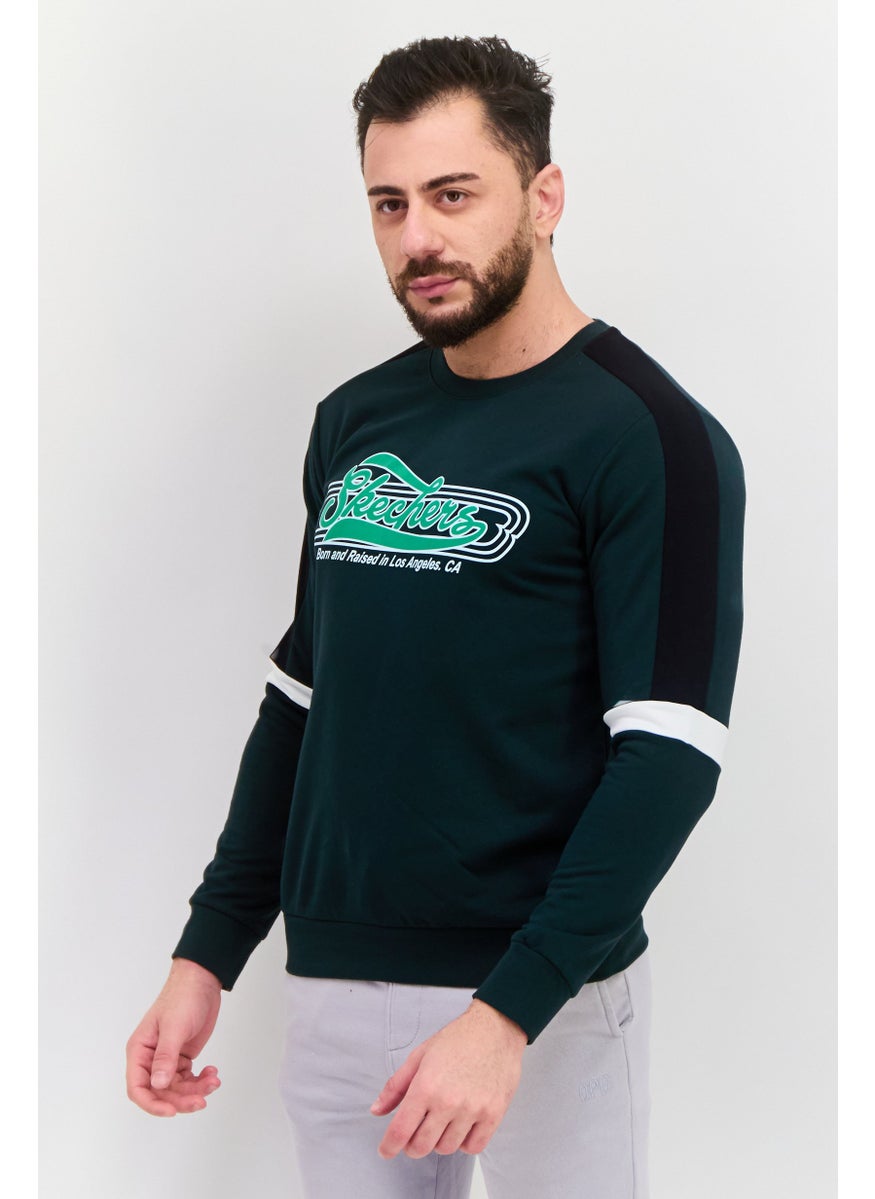 SKECHERS Men Sportswear Fit Long Sleeves Outdoor Sweatshirt, Moss green  - Image 2