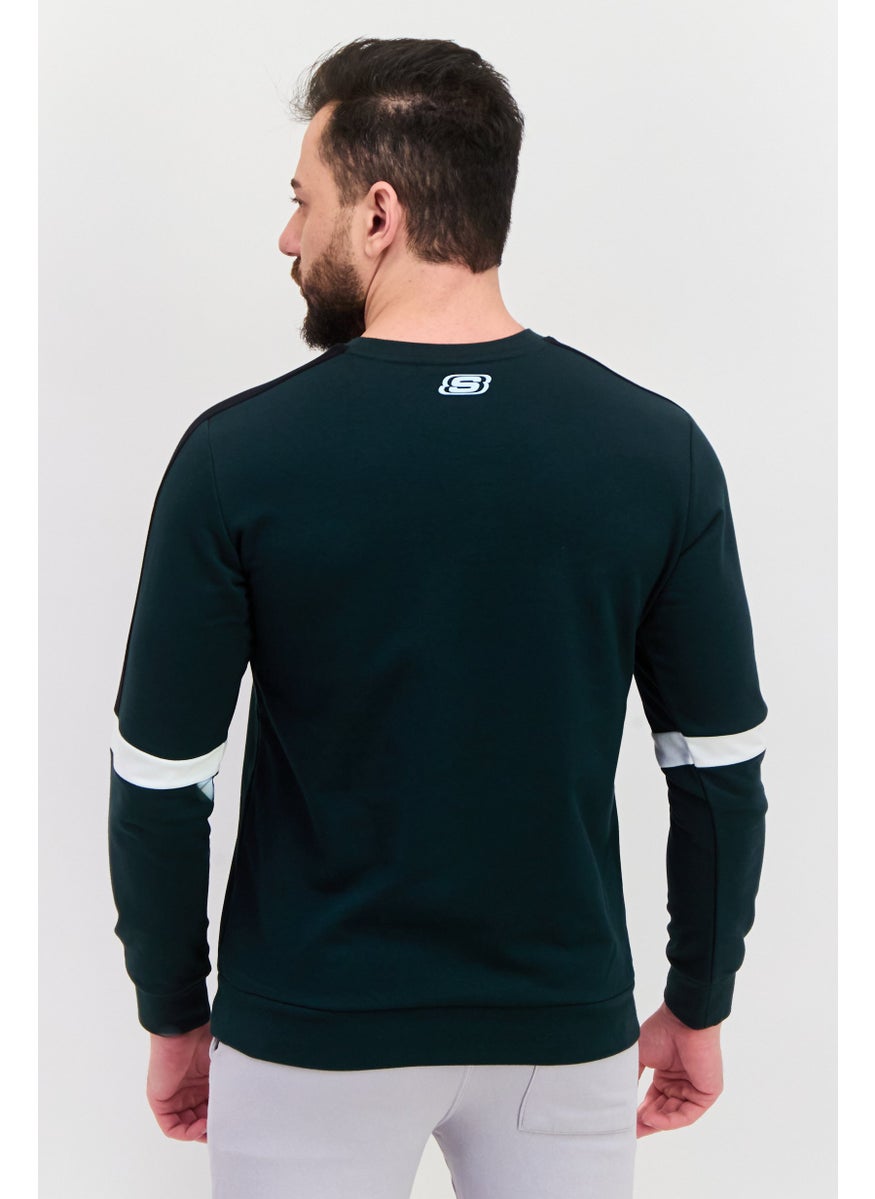 SKECHERS Men Sportswear Fit Long Sleeves Outdoor Sweatshirt, Moss green  - Image 3