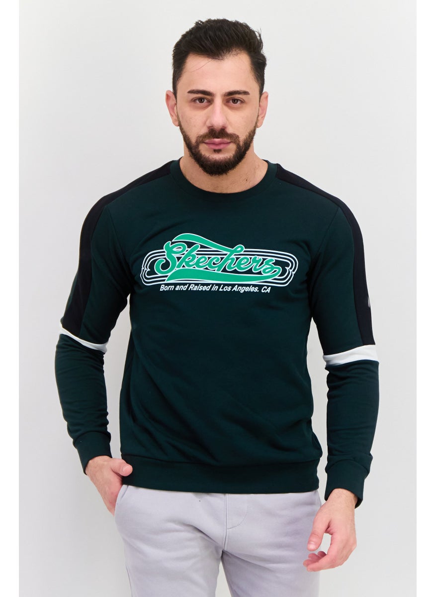 SKECHERS Men Sportswear Fit Long Sleeves Outdoor Sweatshirt, Moss green  - Image 1