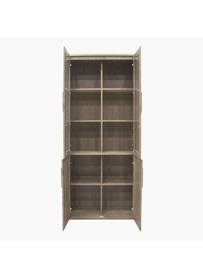 Home Box - Curvy Bookcase With 2 Glass Doors 40x200x80.8 cm - Image 1