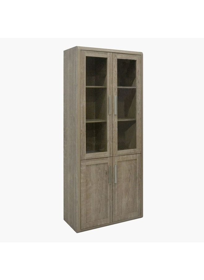 Home Box - Curvy Bookcase With 2 Glass Doors 40x200x80.8 cm - Image 1