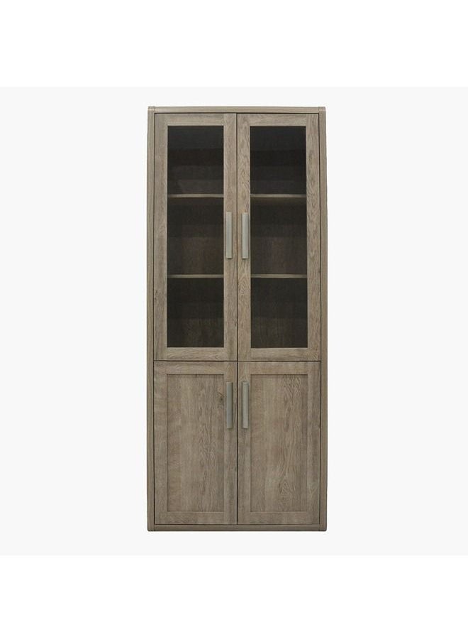 Home Box - Curvy Bookcase With 2 Glass Doors 40x200x80.8 cm - Image 1