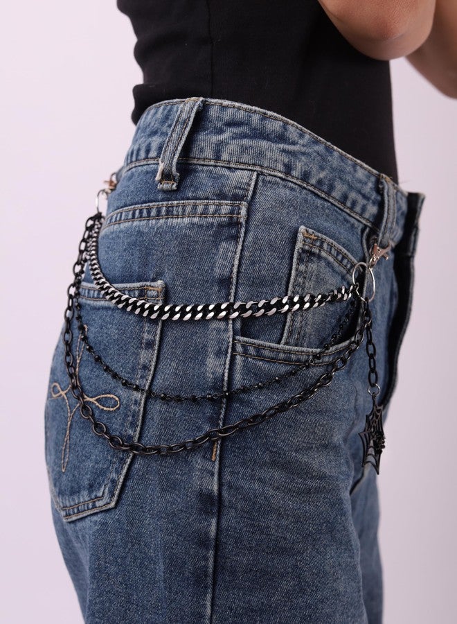 HAQUIL Vintage Punk Chain Layered Waist Chain Spider Web Chain for Jeans Pants for Women Men Body Chain Jewelry Accessories - Image 2