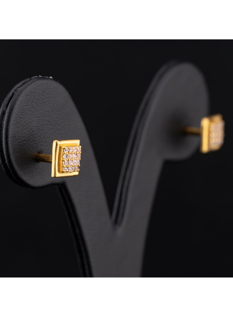 AAZ Jewellery L.L.C Square 22K Gold Earrings - Image 3