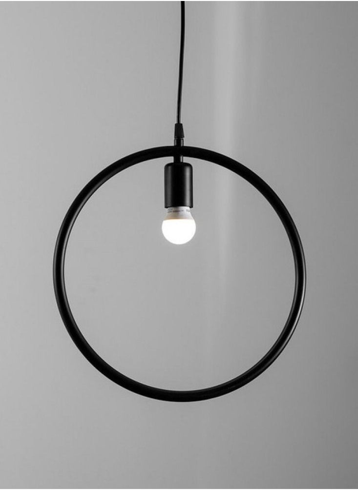UCANDLE Black pendant lamp with a minimalist industrial design that resembles a ring  - Image 3
