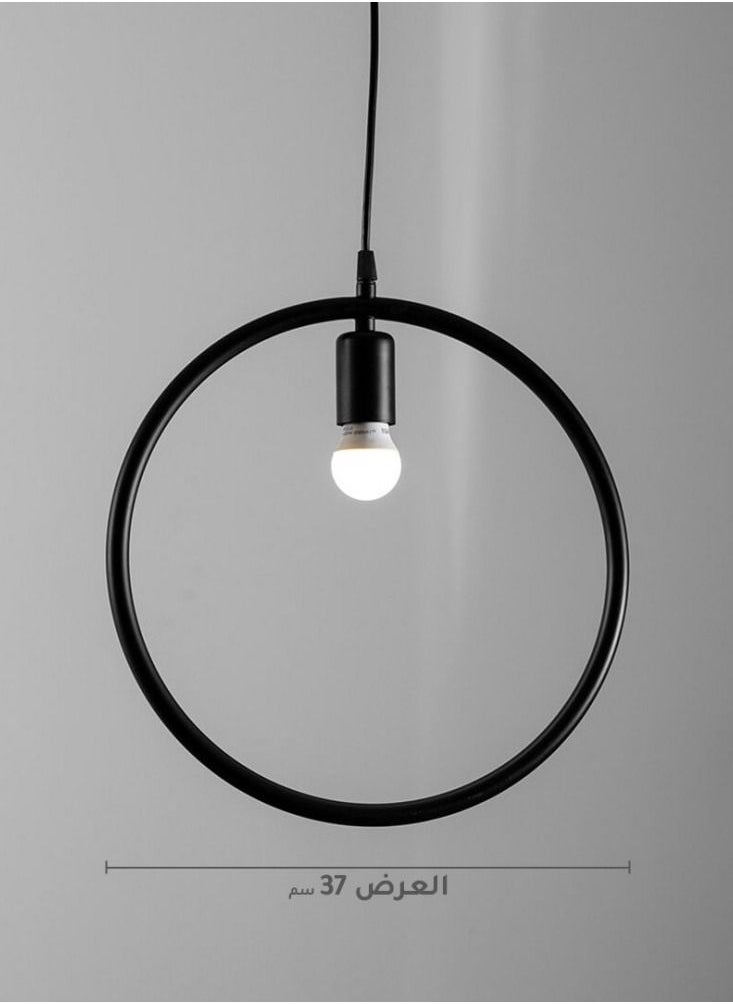UCANDLE Black pendant lamp with a minimalist industrial design that resembles a ring  - Image 2