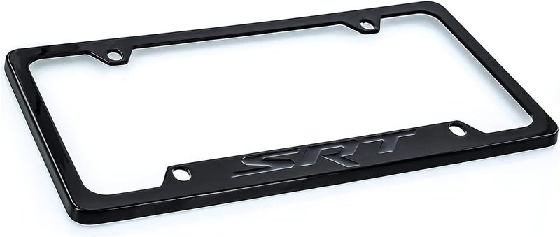 Dodge SRT Black Solid Metal License Plate Frame Tag Holder - Image 3