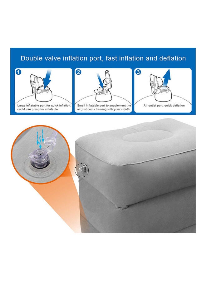 وسادة سفر قابلة للنفخ بمسند للقدم رمادي 45x40x025سم - Image 3