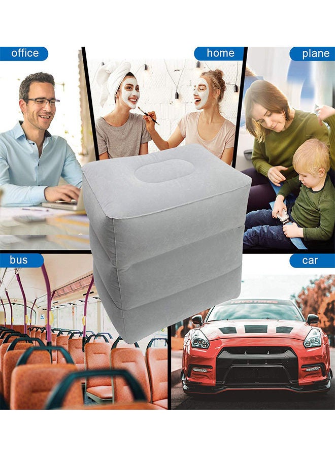 وسادة سفر قابلة للنفخ بمسند للقدم رمادي 45x40x025سم - Image 4