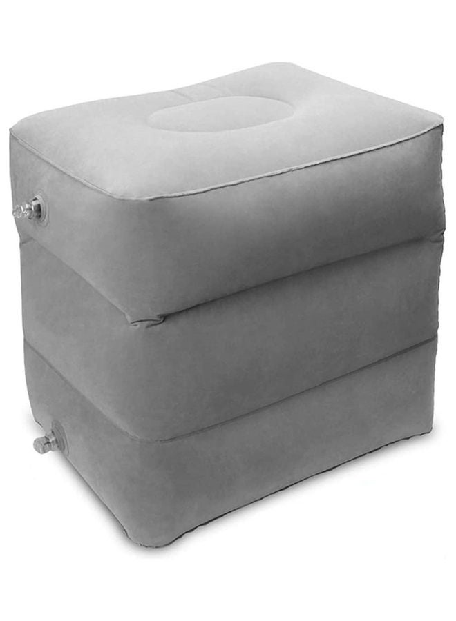 وسادة سفر قابلة للنفخ بمسند للقدم رمادي 45x40x025سم - Image 1