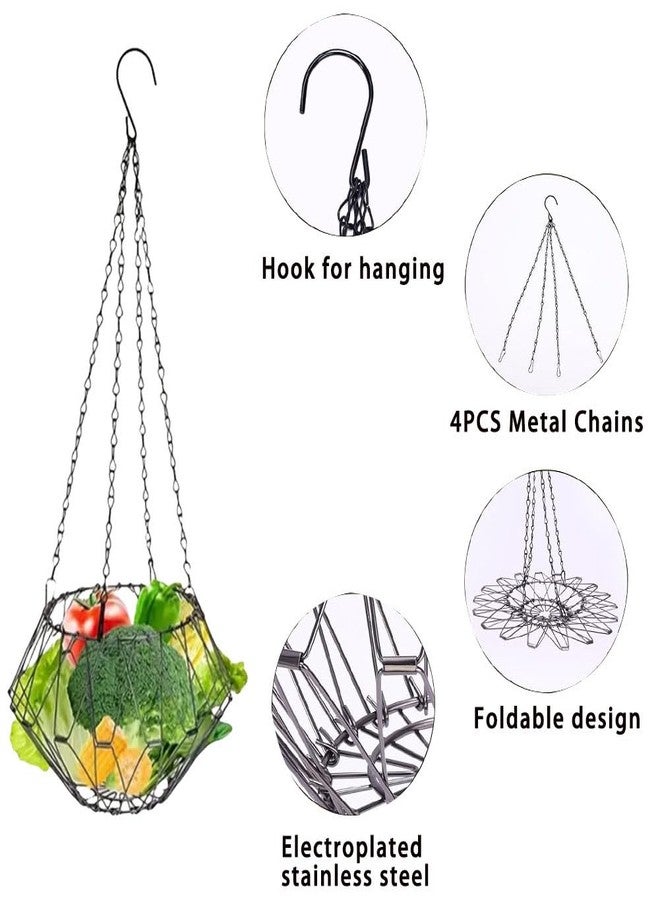 Journdream Hanging Bird Feeder Accessories,Foldable Parrot Fruits Vegetables Feeder with 4pcs Adjustable 17inch Hanging Chain,Bird Swing Toys for Parrot Sparrow Oriole,for Courtyard Porch Indoor Outdoor - Image 4