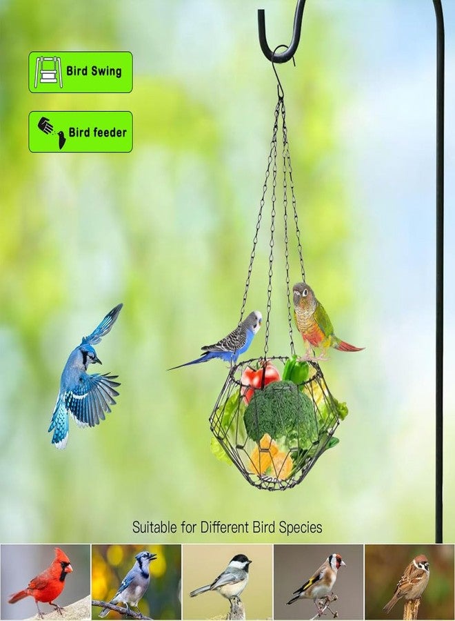 Journdream Hanging Bird Feeder Accessories,Foldable Parrot Fruits Vegetables Feeder with 4pcs Adjustable 17inch Hanging Chain,Bird Swing Toys for Parrot Sparrow Oriole,for Courtyard Porch Indoor Outdoor - Image 2