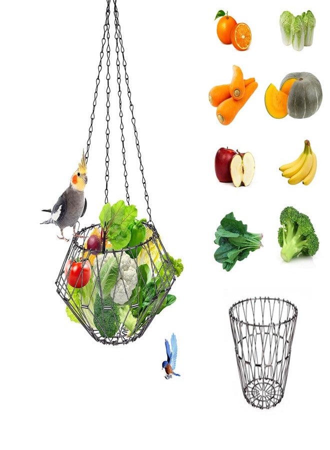 Journdream Hanging Bird Feeder Accessories,Foldable Parrot Fruits Vegetables Feeder with 4pcs Adjustable 17inch Hanging Chain,Bird Swing Toys for Parrot Sparrow Oriole,for Courtyard Porch Indoor Outdoor - Image 1