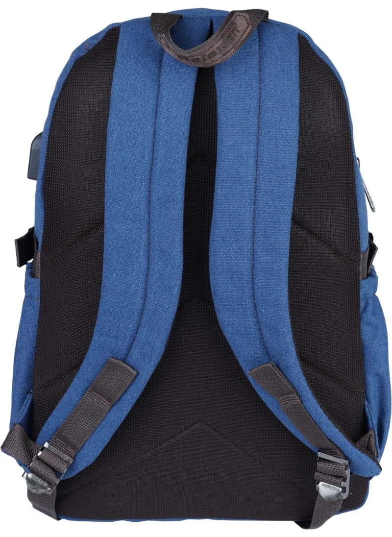 ريلاكسن Navy Blue Canvas Waterproof Fabric School Backpack 1650