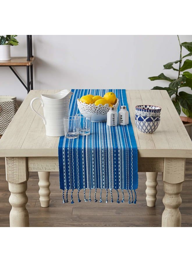 DII Southwest Collection Tabletop, Table Runner, 14x72, Blue - Image 4