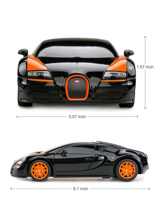 راستار سيارة سباق تعمل بالتحكم عن بعد | سيارة سباق تعمل بالتحكم عن بعد Bugatti Veyron 16.4 Grand Sport Vitesse بمقياس 1:24، سيارة سباق تعمل بالتحكم عن بعد، باللون الأسود/البرتقالي  - Image 4