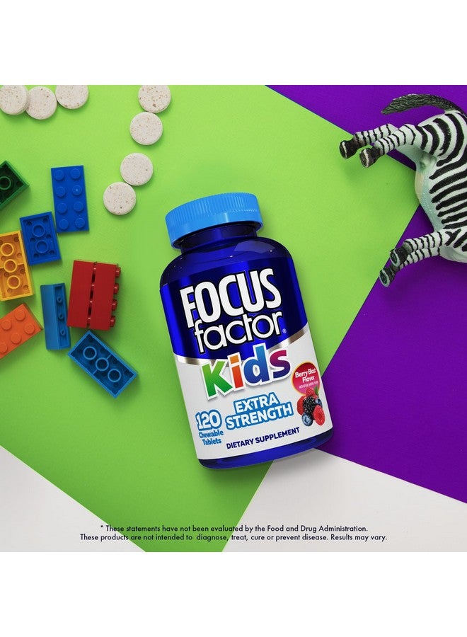 Focus Factor Kids Extra Strength Daily Chewable for Brain Health Support, 120 Count - Vitamins for Kids - Quality Formula - Gluten & Dairy Free Supplements for Children (2 Pack) - Image 5