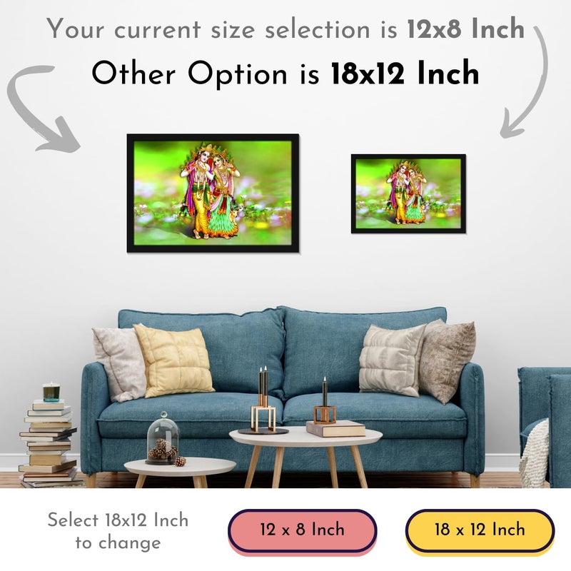 Mad Masters Radha Krishna Painting Aesthetic Hanging Photo Frame Decorative Item Home Decoration and Wall Decor for Living Room and Bedroom MM 11016 8x12 Inch Paper With Plexi Glass - Image 4
