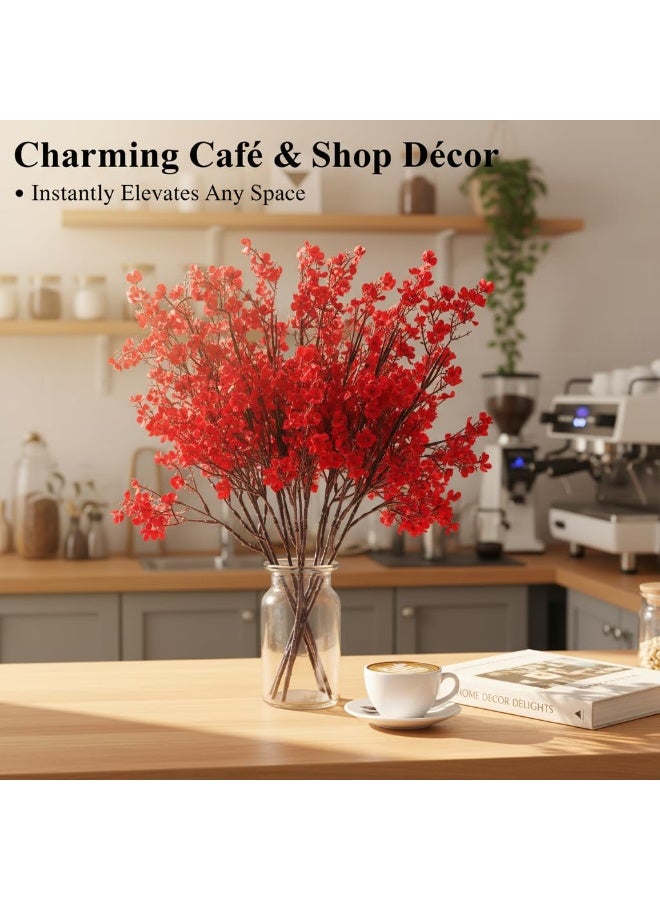 Bluejw Artificial Flowers 10 Bulk Faux Silk Fake Plants DIY Bouquet Floral for Office Kitchen Wedding Party Decor/Without Vase - Image 4
