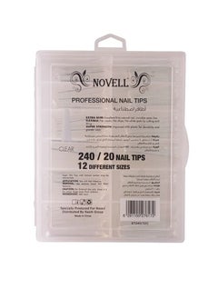 NOVELL Nail Tips Professional Clear 12 Sizes 20 Each  - Image 1