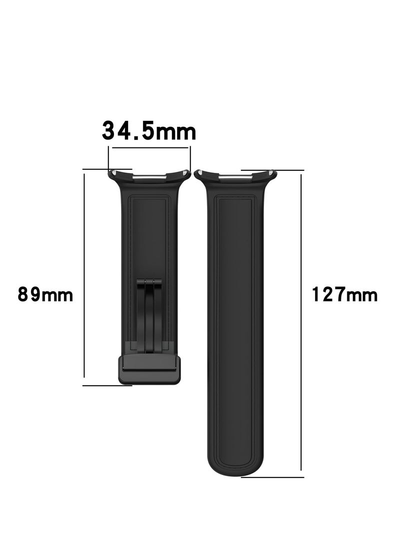 سامسونج غالاكسي ووتش ultra 47mm سيليكون + جلد سوار المغناطيسي إغلاق المعصم ، سامسونج غالاكسي ووتش ultra-band ( الأخضر ) - Image 5