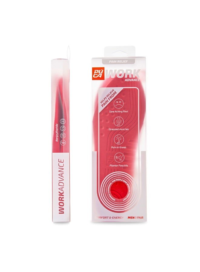 Puca Insole with Advanced Responsive Cushioning Best for standing long hours Work Advance Red - Image 2