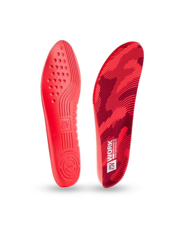 Puca Insole with Advanced Responsive Cushioning Best for standing long hours Work Advance Red - Image 3