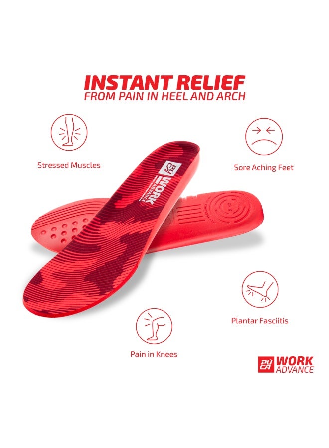 Puca Insole with Advanced Responsive Cushioning Best for standing long hours Work Advance Red - Image 4