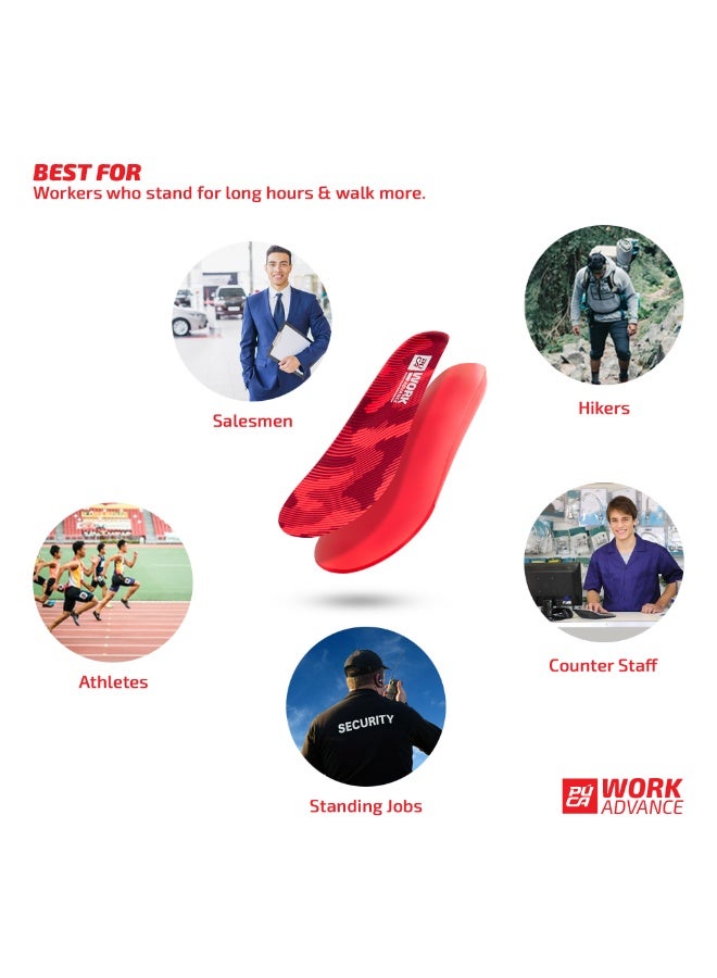 Puca Insole with Advanced Responsive Cushioning Best for standing long hours Work Advance Red - Image 5