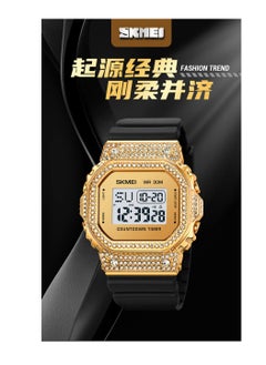 SKMEI Shikemei Watch Series Diamond-studded Luxury Digital Watch Waterproof TPU Strap Fashion Watch  - Image 4