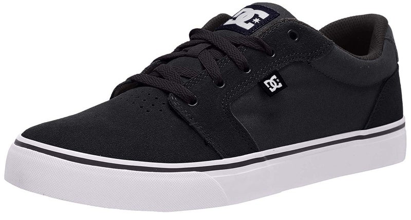 DC mens Anvil Casual Skateboarding Shoe, Black/White/Black, 8 US