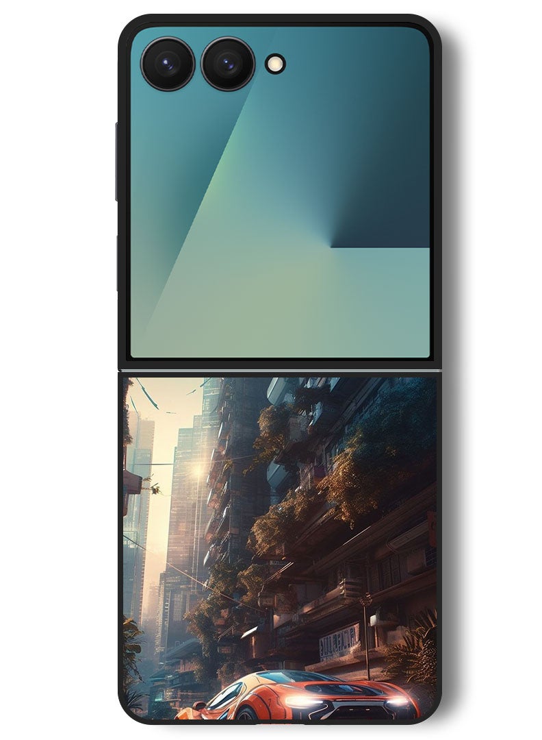 Theodor Case Compatible with Samsung Galaxy Z Flip 7 - 6.9 Inch Protection Shockproof Bumper Cover Car (15) - Image 1