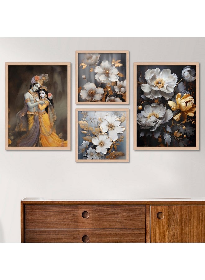 ARTELLY Wall Painting For Living Room Bedroom - Framed Wall Art - Painting For Wall Decoration - Office Frames For Wall Decor (Set Of 4) (Medium, Modern 10) - Image 1