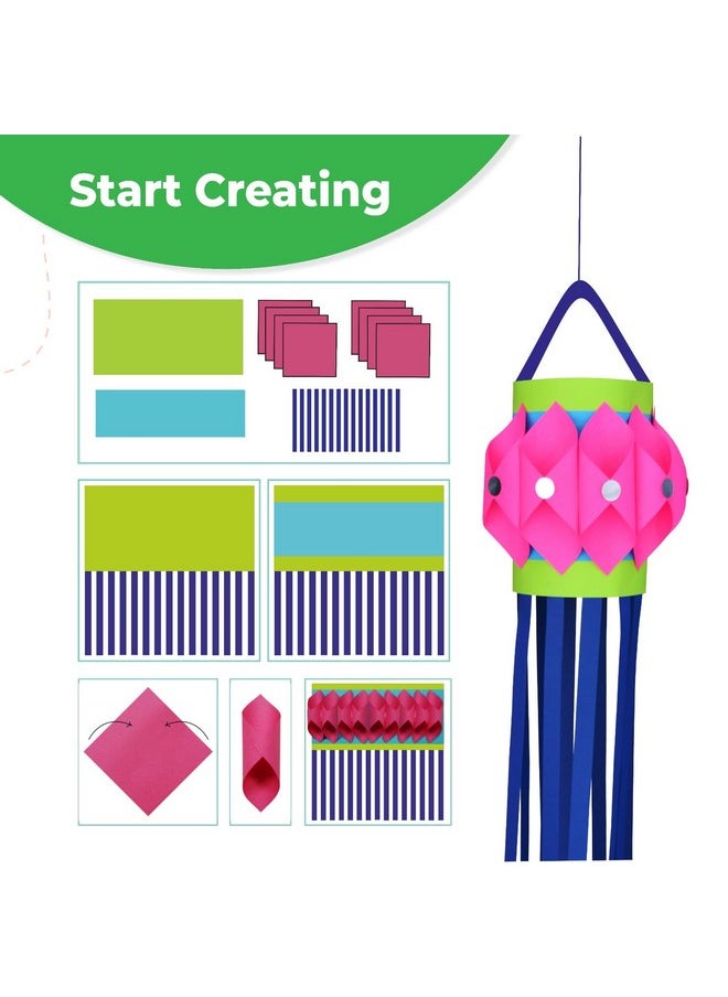 Lighthouse Lighthouse DIY Lantern Kit for Diwali | Art and Craft Kit for Kids | Diwali Decoration Kit, Includes Paper Cutouts, Sequences, Lantern Strips and More (Pack of 5)  - Image 3