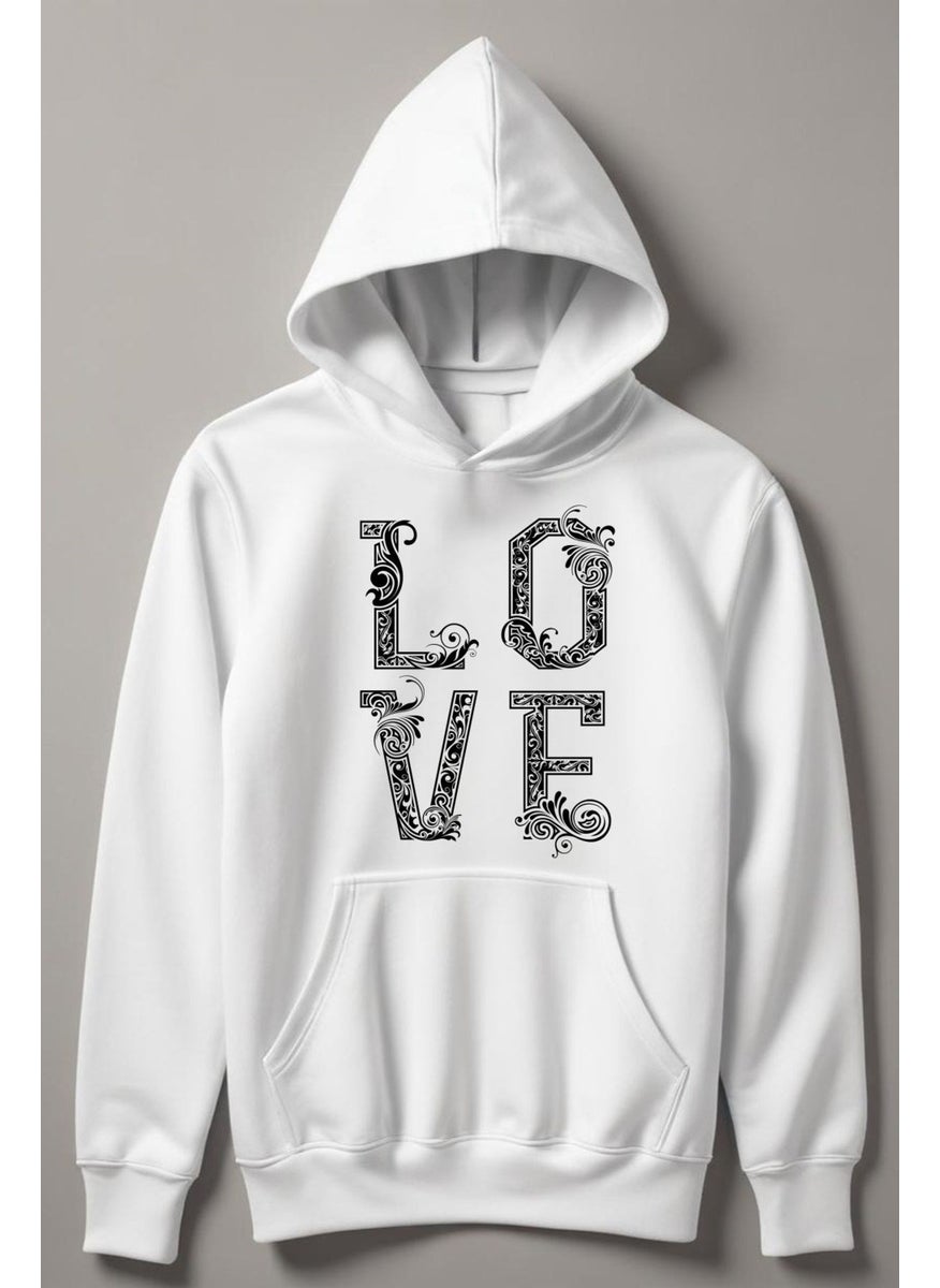 Myada - Special Design Love Printed Hooded Kids Sweatshirt 13445 - Image 1