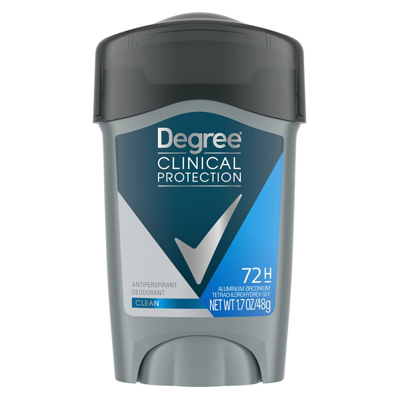 Degree Men Antiperspirant Deodorant Clean 72-Hour Sweat & Odor Protection Prescription-Strength Antiperspirant For Men with MotionSense Technology 1.7 oz - Image 1