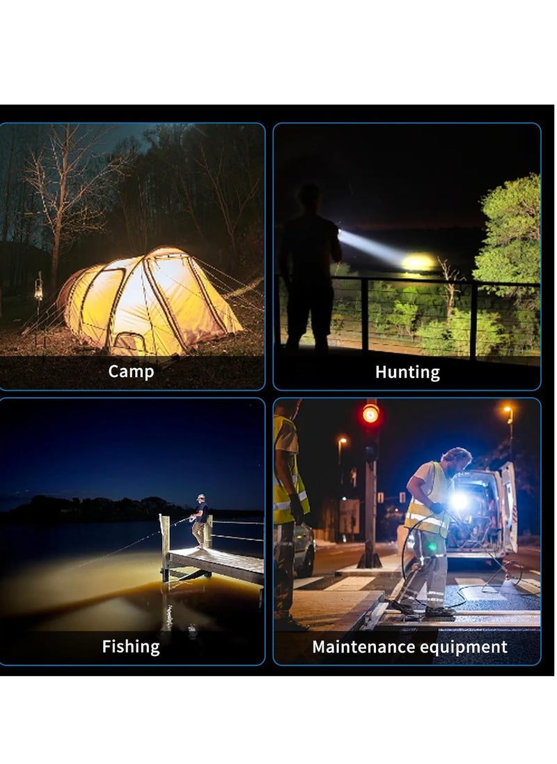 QLIGHT - QLIGHT Rechargeable Spotlight Outdoor Handheld, 2,000,000 Lumens Led Spot Light Flashlight with Solar Panels, 9 Modes Waterproof Handheld Spot Light for Outdoor Marine Boating Hunting - Image 1