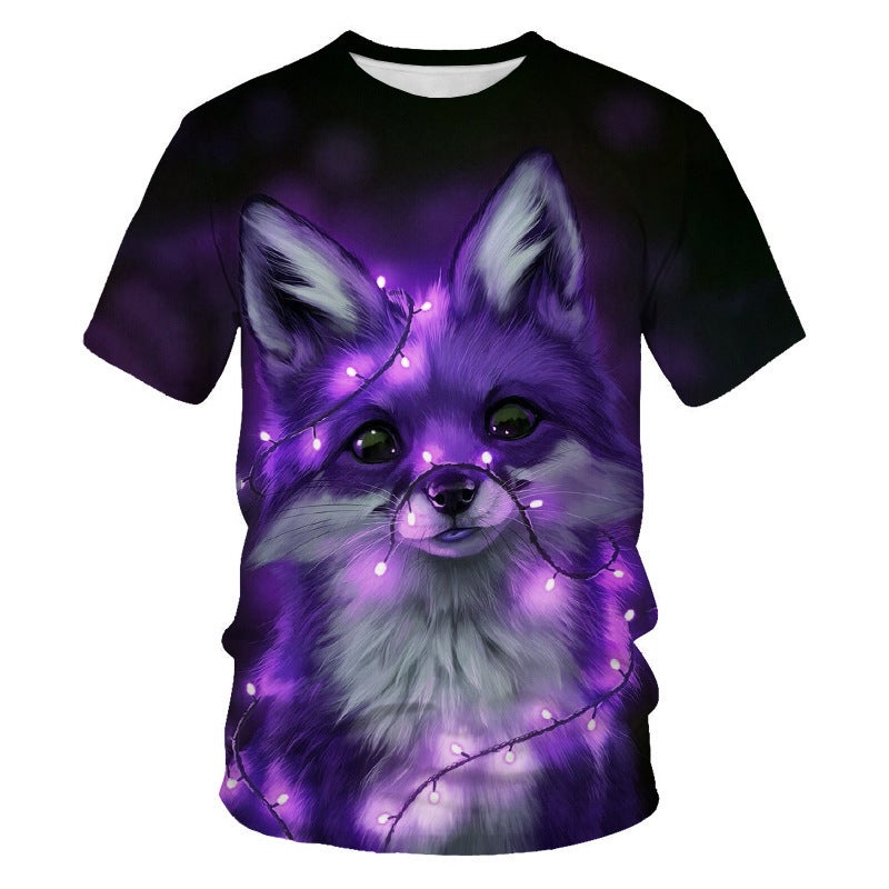 2024 Summer Explosions Trend Fox Wolf Men'S T-Shirt 3D Digital Printing Short Sleeve - Image 3